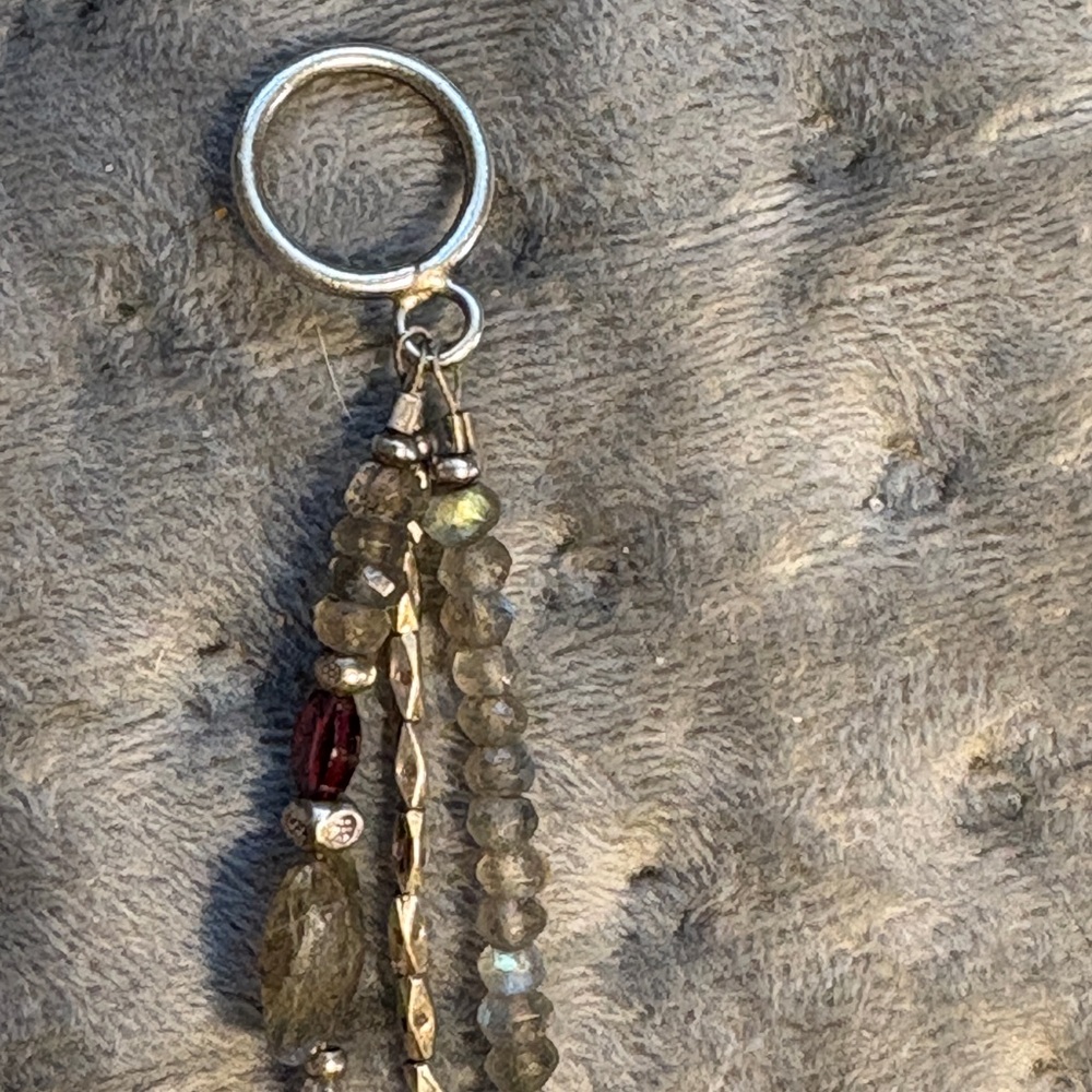Sundance Multi Strand Gemstone Bracelet Labradorite Garnet Moonstone Sterling - Picture 6 of 8